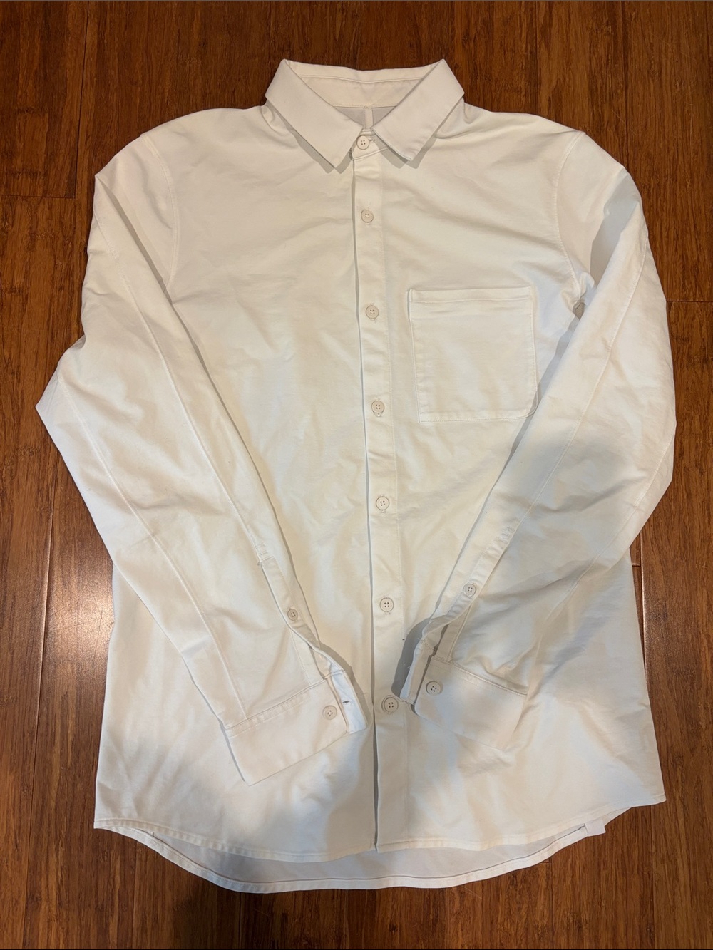 Men's White Button-Up Shirt - Classic Long Sleeve